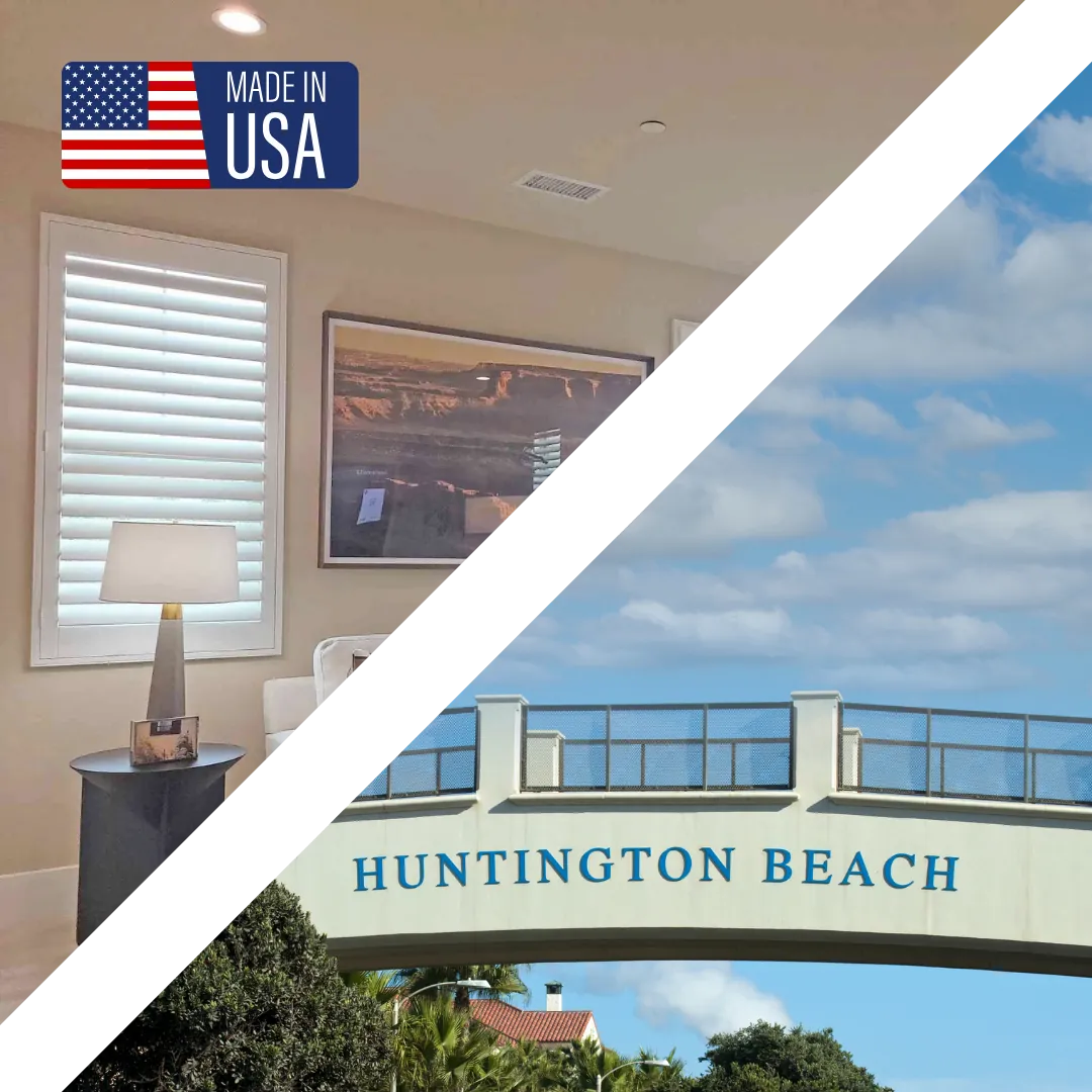Plantation shutters in a Huntington Beach home