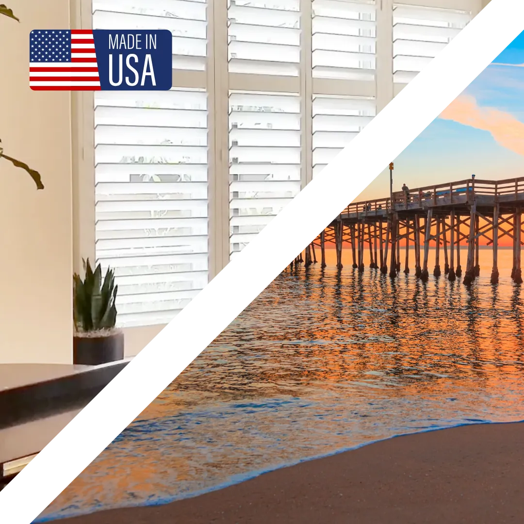 Plantation shutters in a Newport Beach home